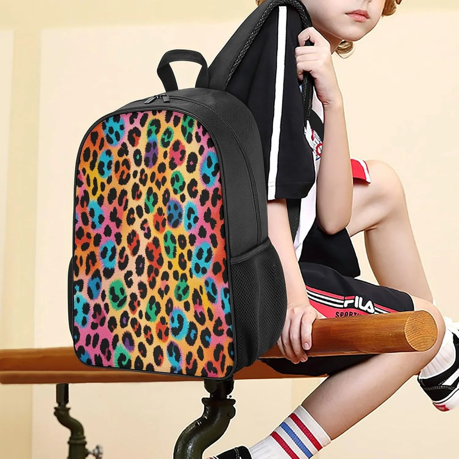 Lightweight Backpacks Cute Travel Bag Durable Colorful Leopard Printing Small Travel Backpack For Women & Men