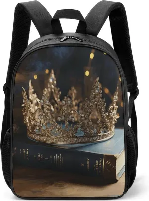 Lightweight Backpacks Cute Travel Bag Durable Crown Vintage Book Printing Small Travel Backpack For Women & Men