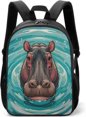 Lightweight Backpacks Cute Travel Bag Durable Cute Hippopotamus Printing Small Travel Backpack For Women & Men