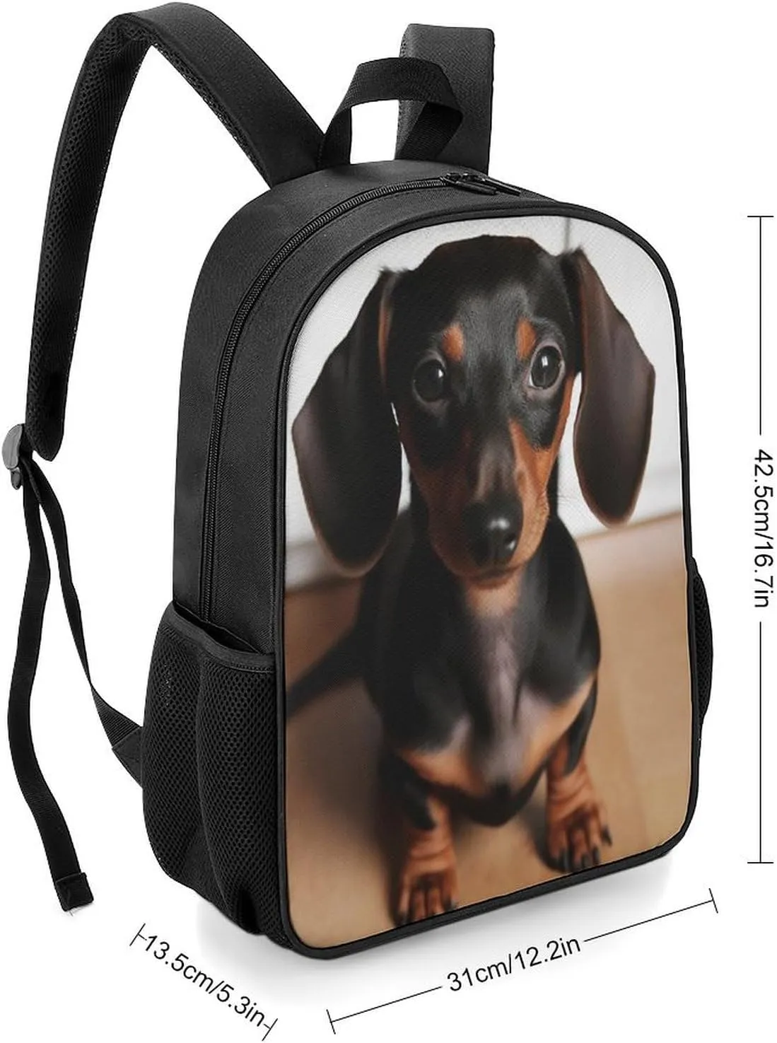 Lightweight Backpacks Cute Travel Bag Durable Cute Wiener Sausage Dog Printing Small Travel Backpack For Women & Men