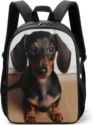 Lightweight Backpacks Cute Travel Bag Durable Cute Wiener Sausage Dog Printing Small Travel Backpack For Women & Men