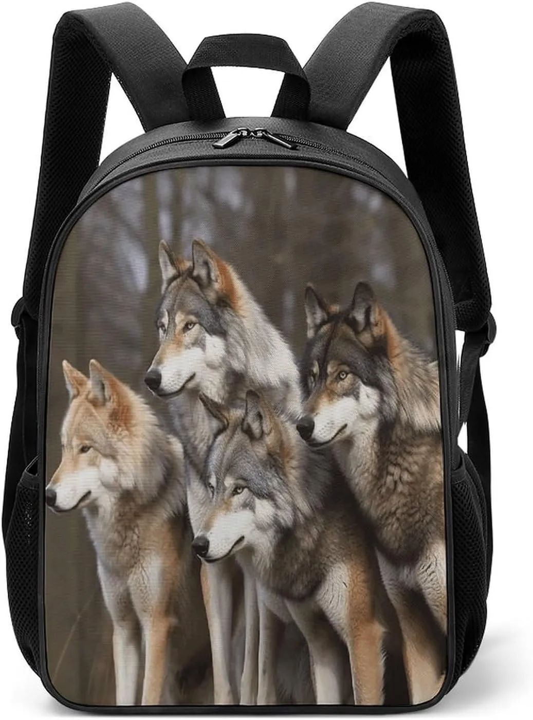 Lightweight Backpacks Cute Travel Bag Durable Different Colored Wolves Printing Small Travel Backpack For Women & Men