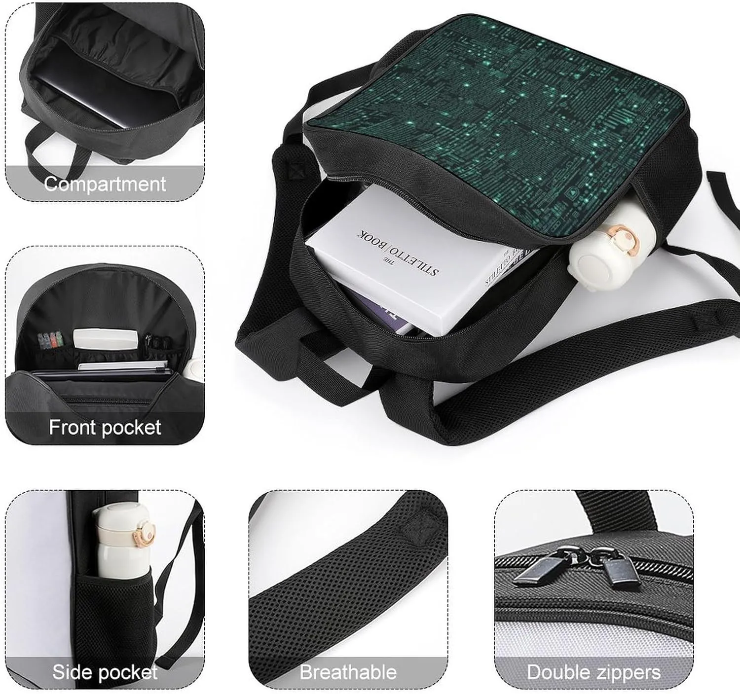 Lightweight Backpacks Cute Travel Bag Durable Hacker Printing Small Travel Backpack For Women & Men
