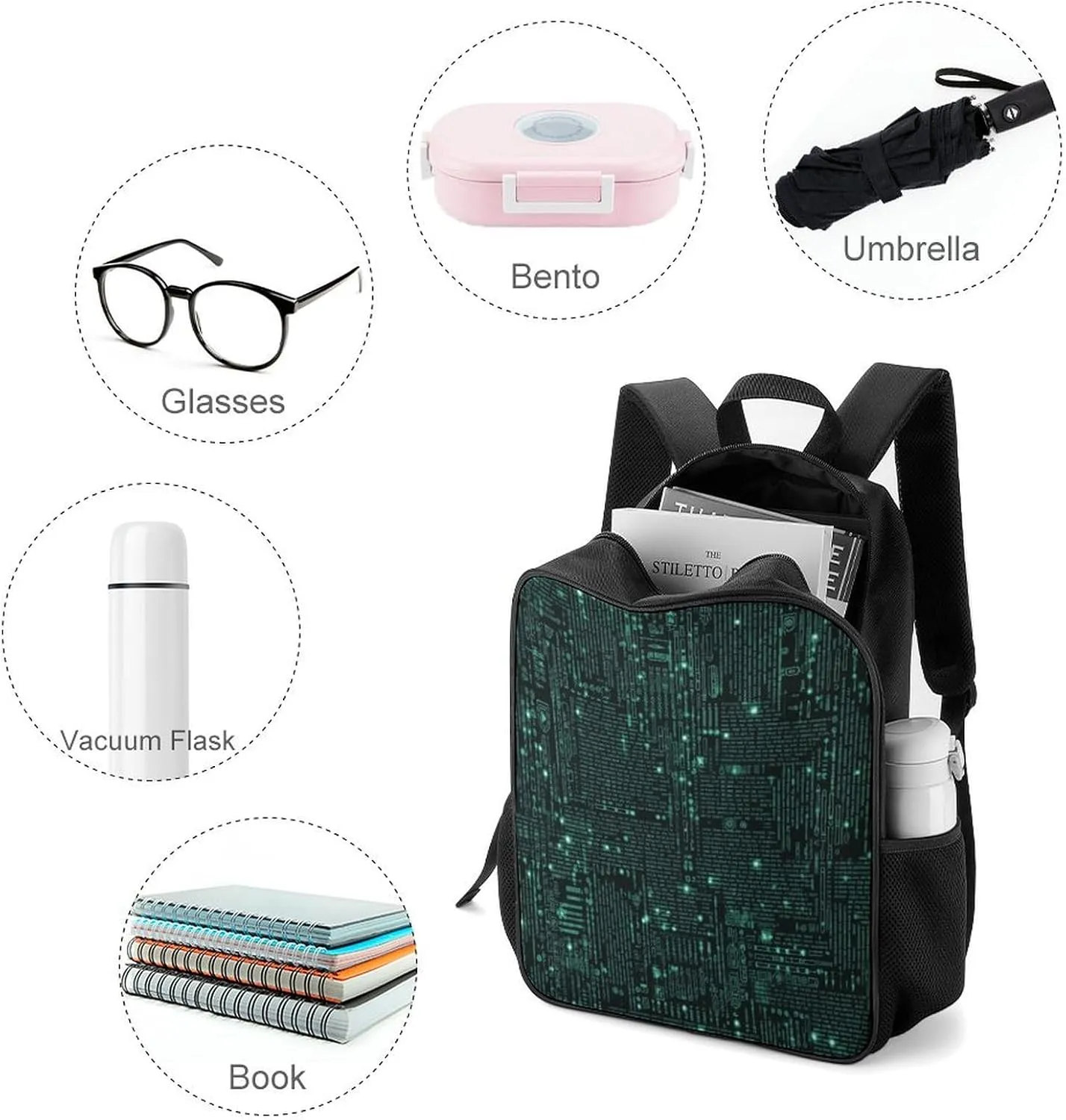 Lightweight Backpacks Cute Travel Bag Durable Hacker Printing Small Travel Backpack For Women & Men