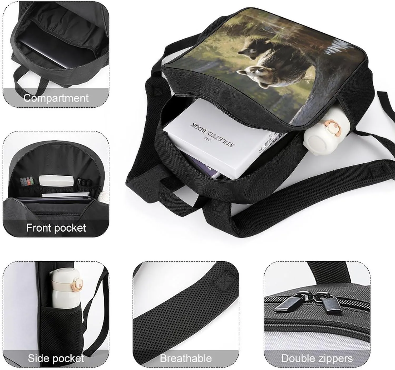 Lightweight Backpacks Cute Travel Bag Durable Mother Zoon Protect Printing Small Travel Backpack For Women & Men