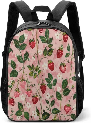Lightweight Backpacks Cute Travel Bag Durable Peach Strawberry Print Printing Small Travel Backpack For Women & Men