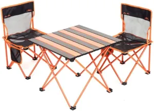 Lightweight Outdoor Camping Folding Table and Chairs Breathable Lawn Chairs Picnic Portable Table for Outdoor Picnic Camping Beach