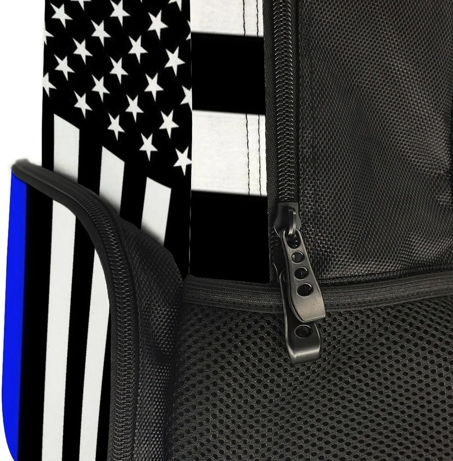 Lightweight Rucksacks for Camping Picnic Walking Cycling - Large Capacity Multipurpose Anti-Theft Carry On Bag, American Thin Blue Line Flag Police Pattern Black Travel Hiking & Camping Rucksack