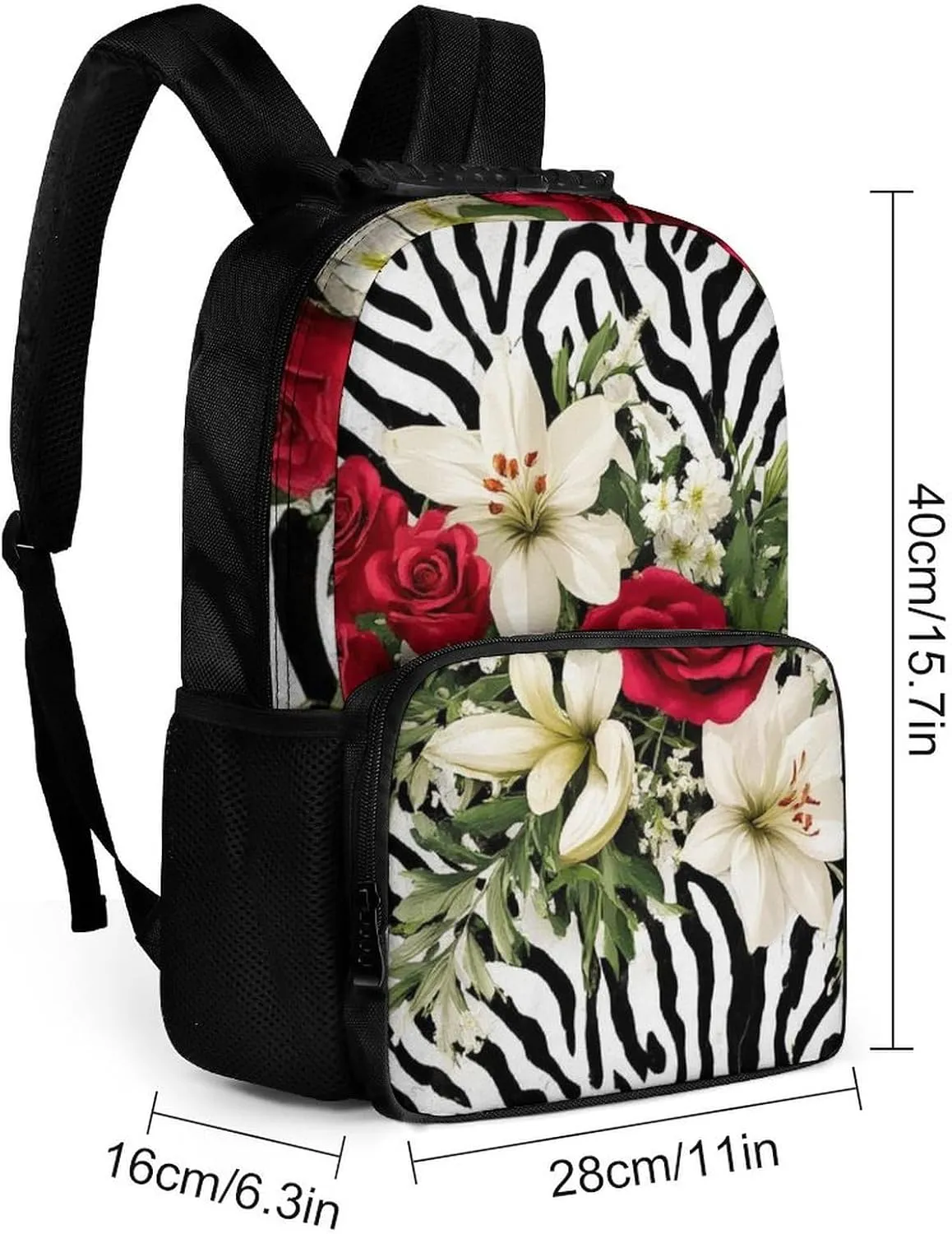 Lightweight Rucksacks for Climbing Outdoors Walking Cycling - Large Capacity Anti-Theft Multipurpose Carry On Bag, Cheetah Leopard Zebra Print Floral Black And White Camping Outdoor Backpack