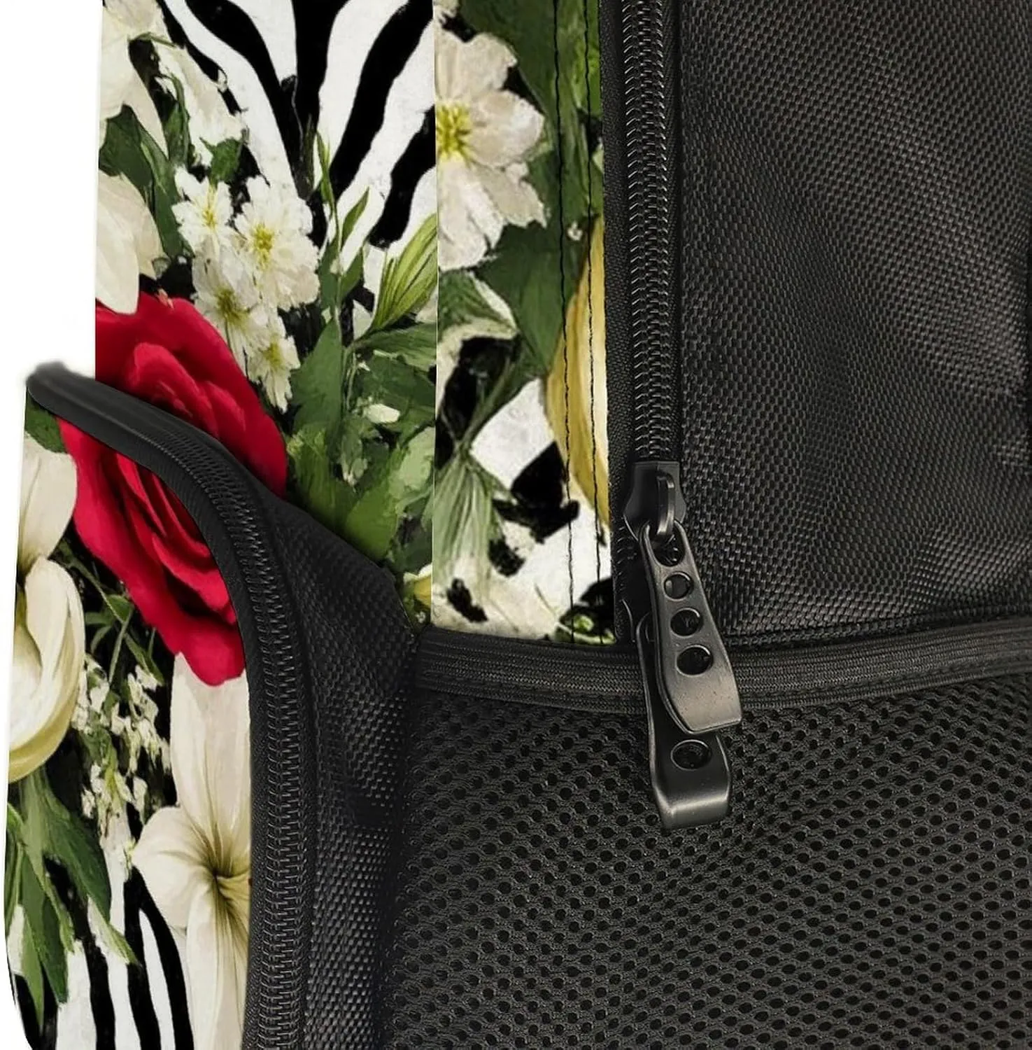 Lightweight Rucksacks for Climbing Outdoors Walking Cycling - Large Capacity Anti-Theft Multipurpose Carry On Bag, Cheetah Leopard Zebra Print Floral Black And White Camping Outdoor Backpack