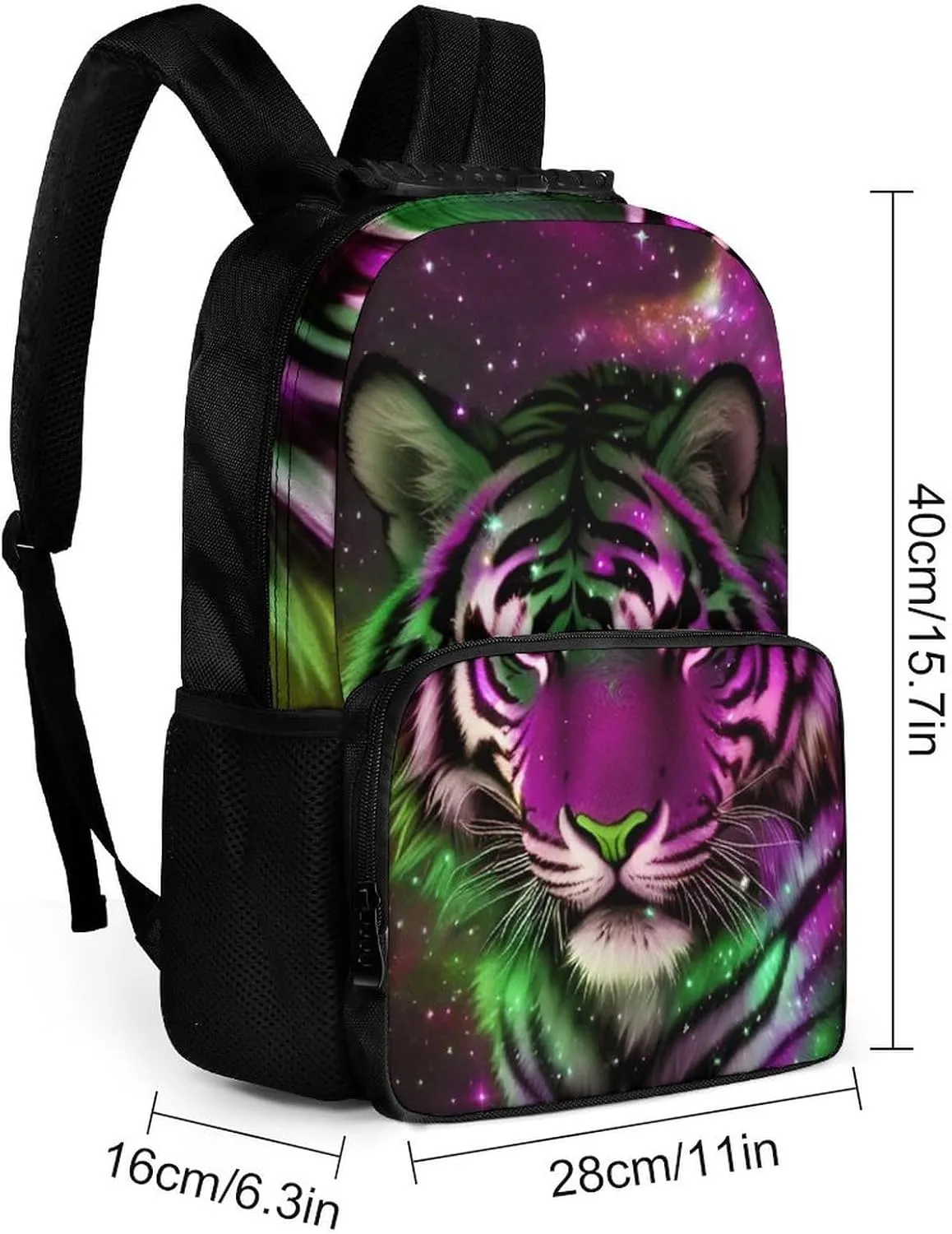 Lightweight Rucksacks for Climbing Outdoors Walking Cycling - Large Capacity Anti-Theft Multipurpose Carry On Bag, Mystic Fantasy Galaxy Sky Fantasy Wild Animals Tiger Art Camping Outdoor Backpack