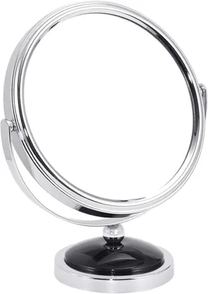 Little Mirror Vanity Mirror,Desktop 3X Magnification Beauty Mirror Two-Sided Cosmetic Mirror 360° Swivel Bathroom Mirror Portable Cosmetic Mirror (Color : Silver, Size : 7inch) (Silver 7inch)