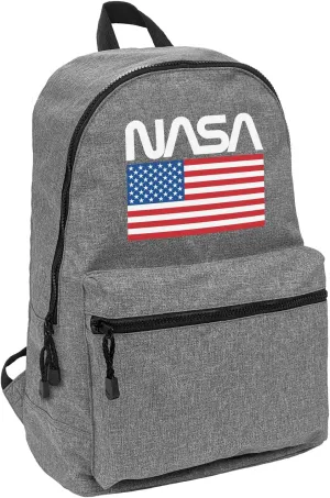 LOGOVISION Nasa American Flag Worm Logo Lightweight Backpack for Work School Daily Use Packable for Travel