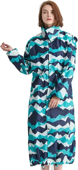Long Raincoat, Waterproof Breathable Raincoat with Hood for Fishing Commuting