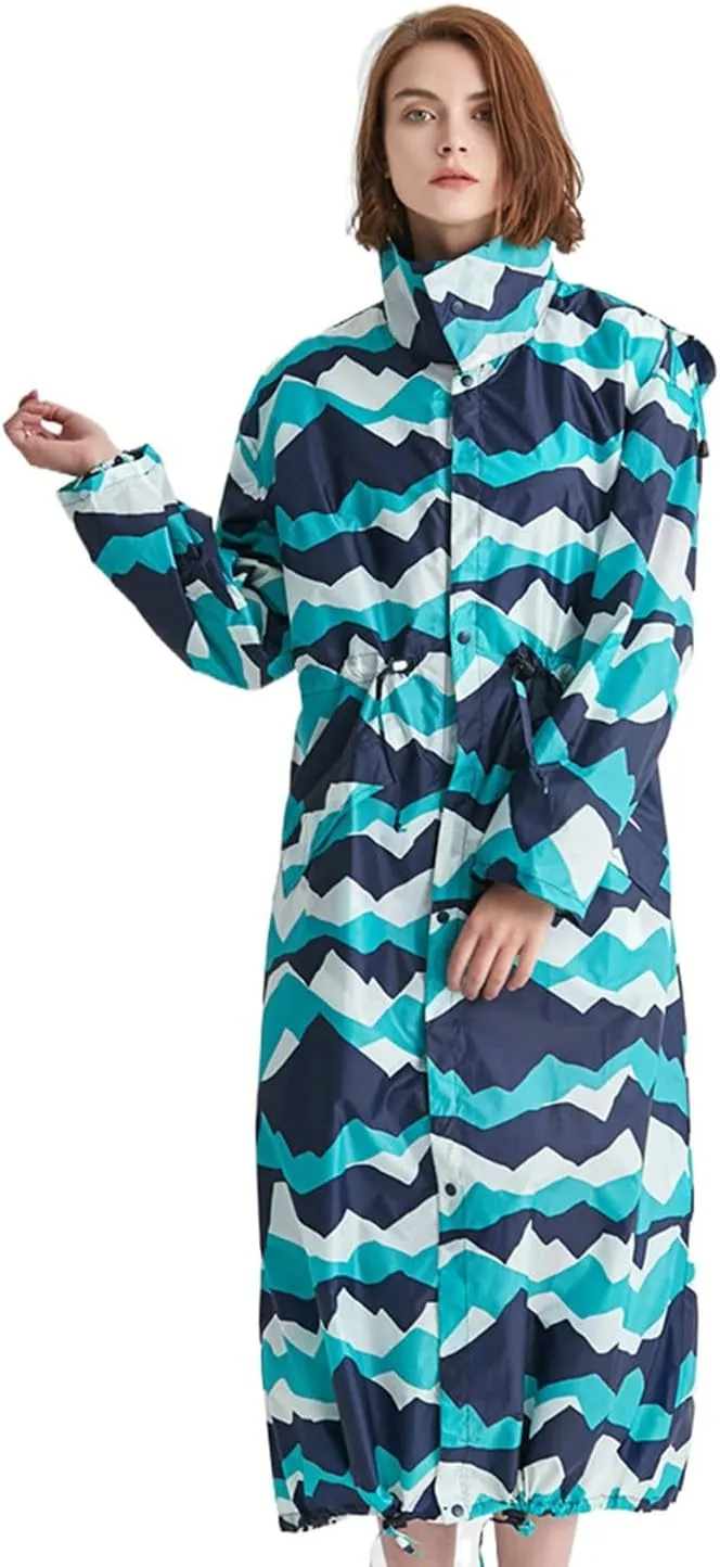 Long Raincoat, Waterproof Breathable Raincoat with Hood for Fishing Commuting
