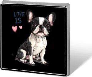 Love Is Boston Terrier Bostie Brooch Pins Square Badge Cute Collar Pins for Dress Backpack Accessories