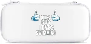 Love Swimming Swim Compatible with Switch Carrying Case Hard Travel Game Bag Pouch with 15 Games Accessories