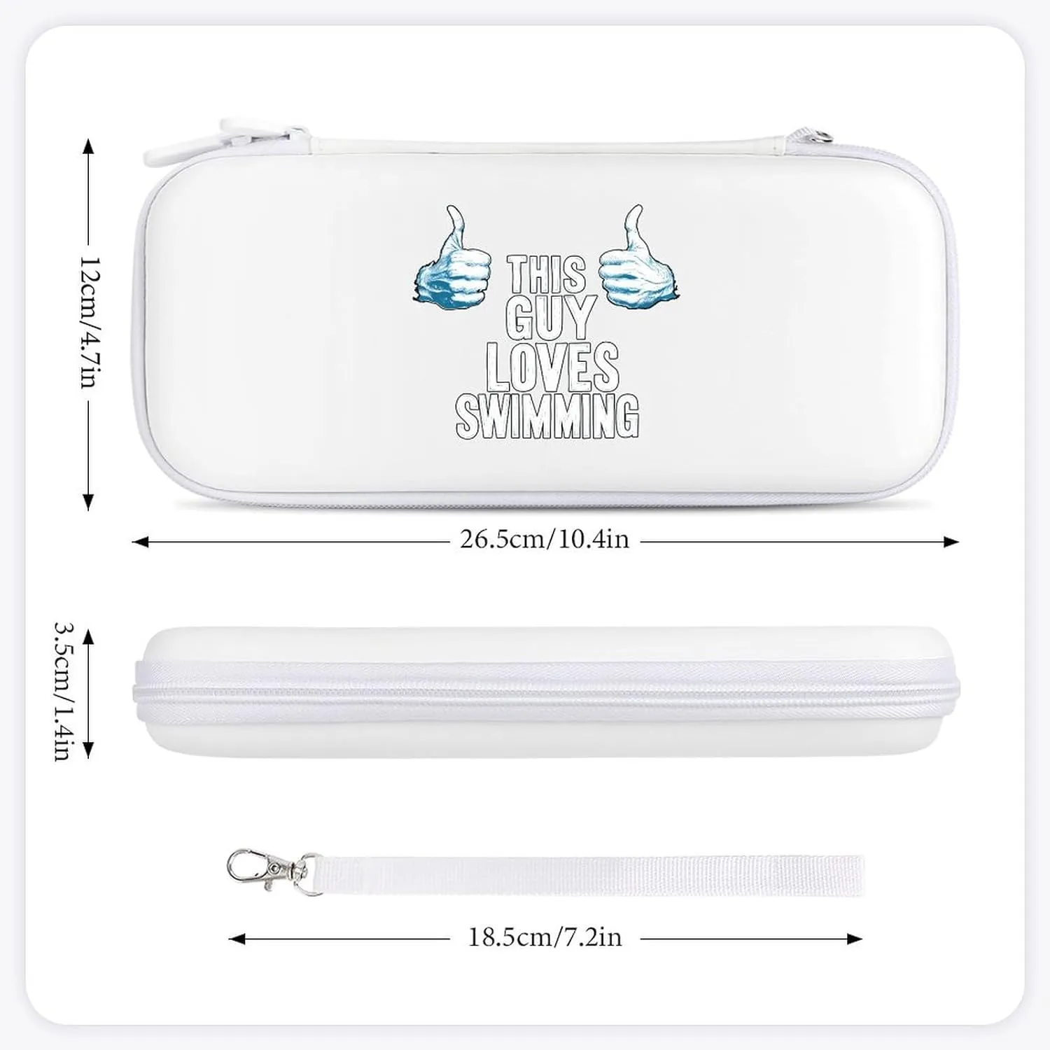 Love Swimming Swim Compatible with Switch Carrying Case Hard Travel Game Bag Pouch with 15 Games Accessories