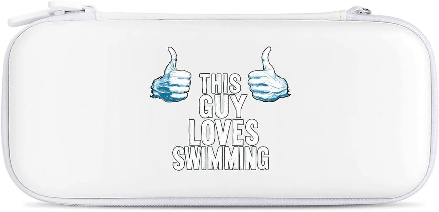 Love Swimming Swim Compatible with Switch Carrying Case Hard Travel Game Bag Pouch with 15 Games Accessories
