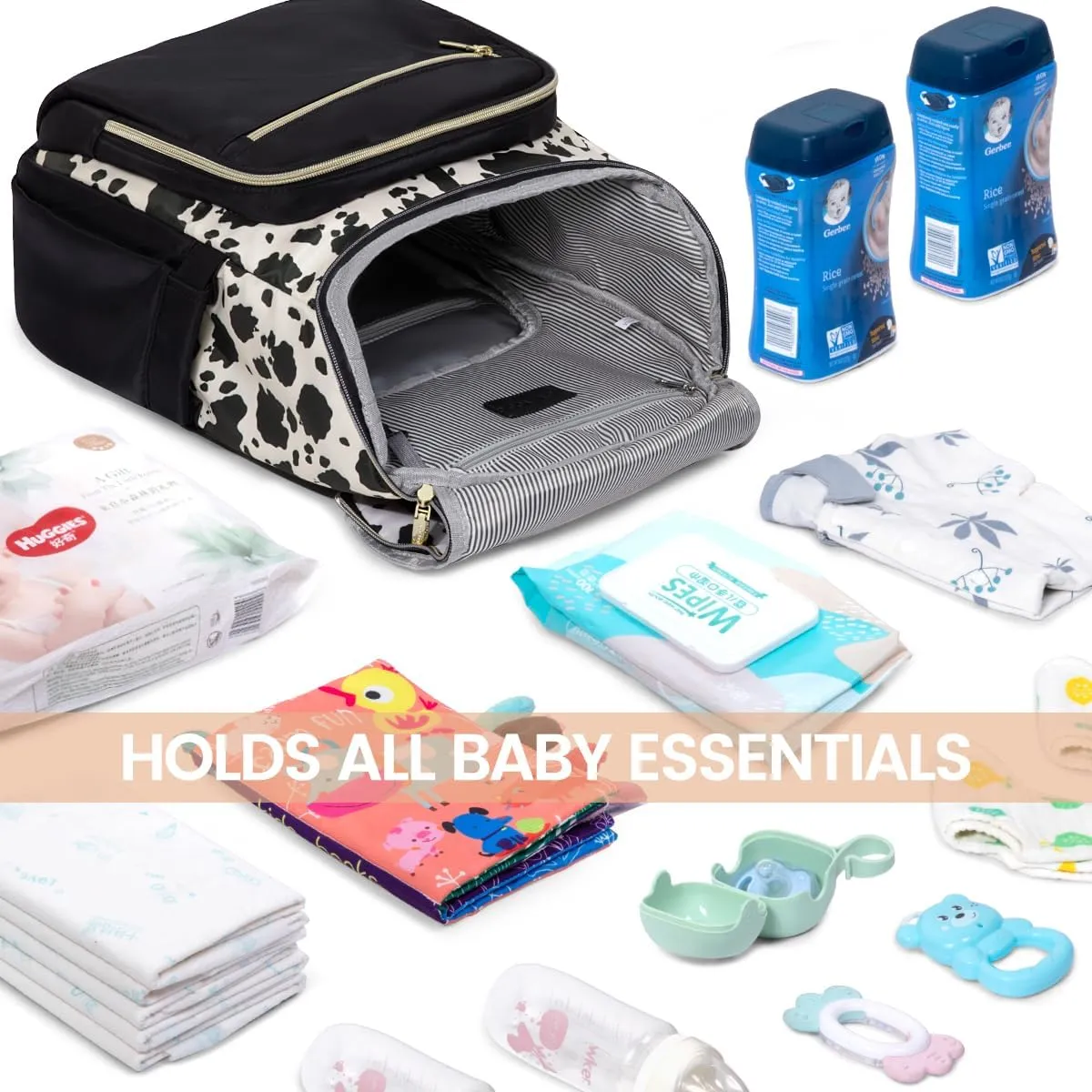 LOVEVOOK Diaper Bag Backpack Large Capacity Baby Bag with Portable Changing Pad, Multifunction Baby Travel Backpack