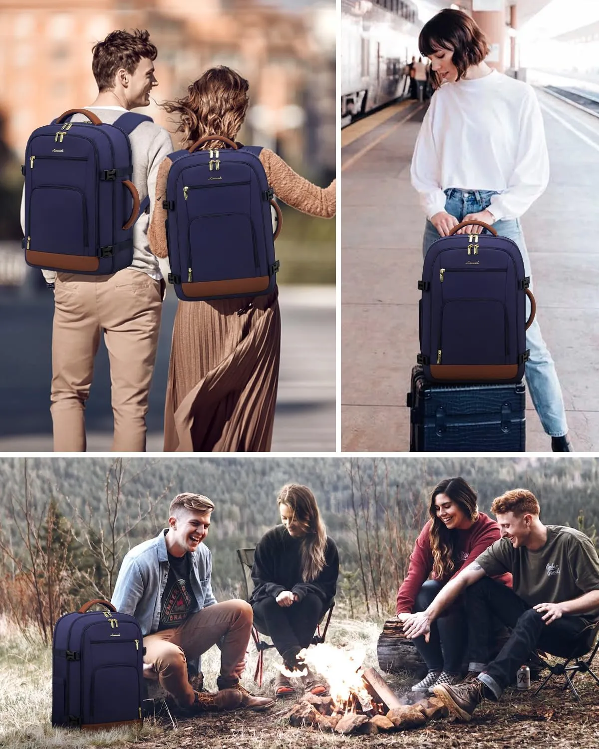 LOVEVOOK Travel Backpack For Women Flight Approved, 50L Large Carry On Backpack, Personal Item Travel Bag for Airplanes, Business 18 Inch Laptop Backpack, Weekender Overnight Daypack, With 3 Cubes