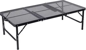 lyrlody Adjustable Heights Foldable Table, Folding Camping Table Portable Aluminum Alloy Iron Desk with Triangular Support for Outdoor Activities 120x60x37cm (Folding Table)