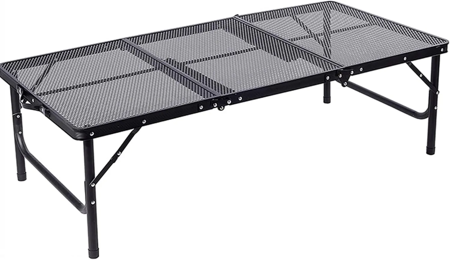 lyrlody Adjustable Heights Foldable Table, Folding Camping Table Portable Aluminum Alloy Iron Desk with Triangular Support for Outdoor Activities 120x60x37cm (Folding Table)