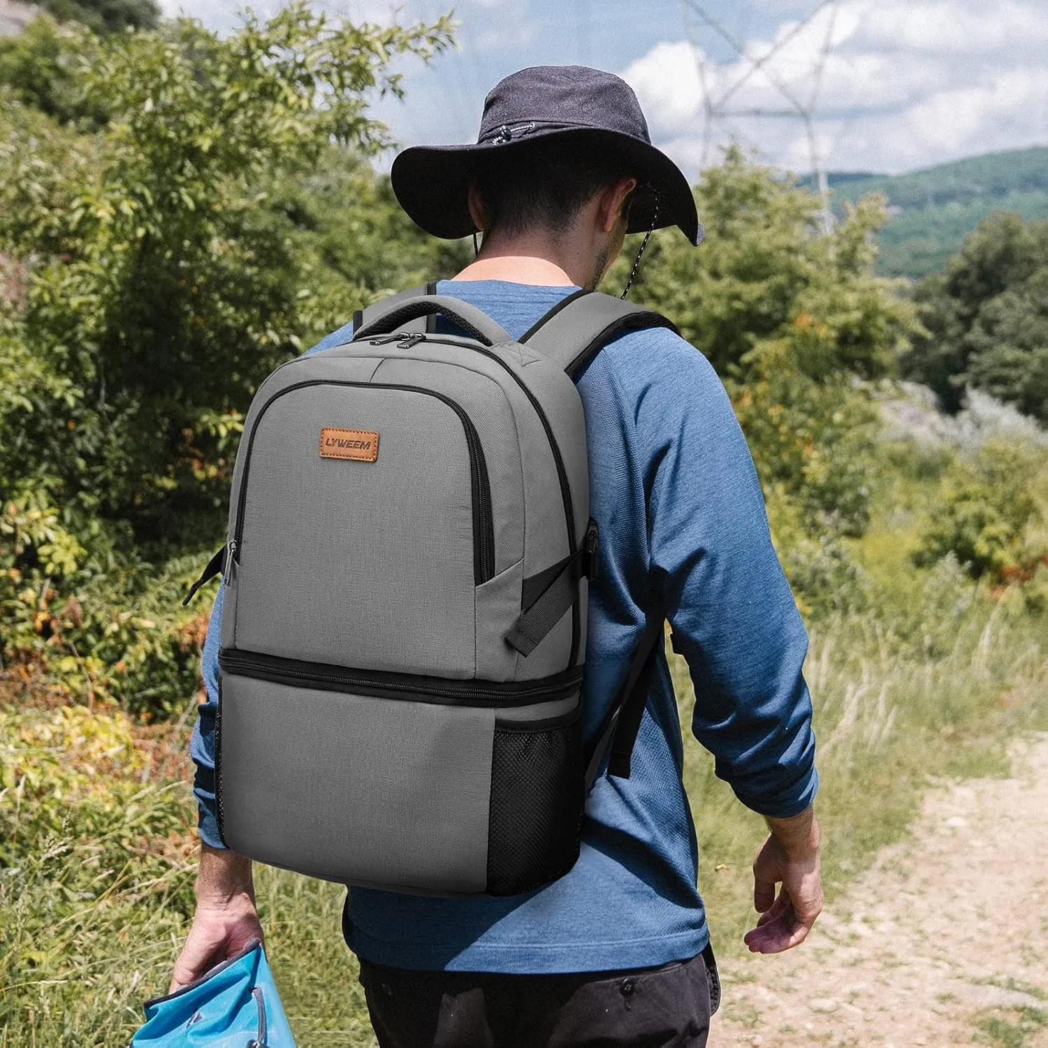 Lyweem Cooler Backpack Insulated Leak Proof 38 Cans Lightweight Lunch Backpack Cooler for Men Women Small Soft Cooler Bag