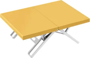 Maarch Small Beach Table for Sand Foldable, Small Laptop Tray Table, Portable Mini Low Picnic Camping Table, Yellow