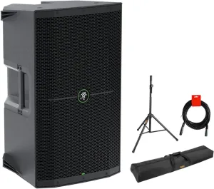 Mackie Thump215XT 1400W 15" Powered PA Loudspeaker System (DSP and Bluetooth) Bundle with with Auray Speaker Stand and 51" Stand Bag Plus 20" XLR-XLR Cable