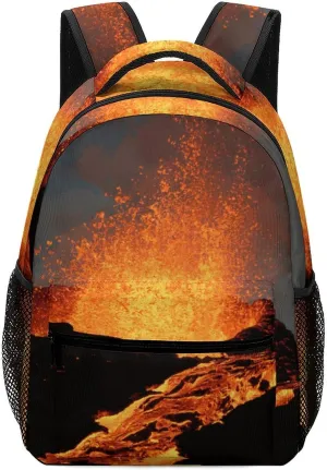 Magma Volcanoes Eruption Travel Backpack Lightweight Shoulders Bag Laptop Daypack for Work Office