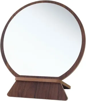 Makeup Mirror High List Desktop Makeup Mirror Wooden Mirror Round Easy Portable Vanity Mirror Desk Mirror Tabletop Vanity Mirror(Small)