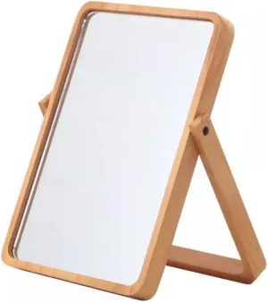 Makeup Mirror Magnifying Wooden Frame Desk Mirror Table Ideal for Women Bedroom Bathroom