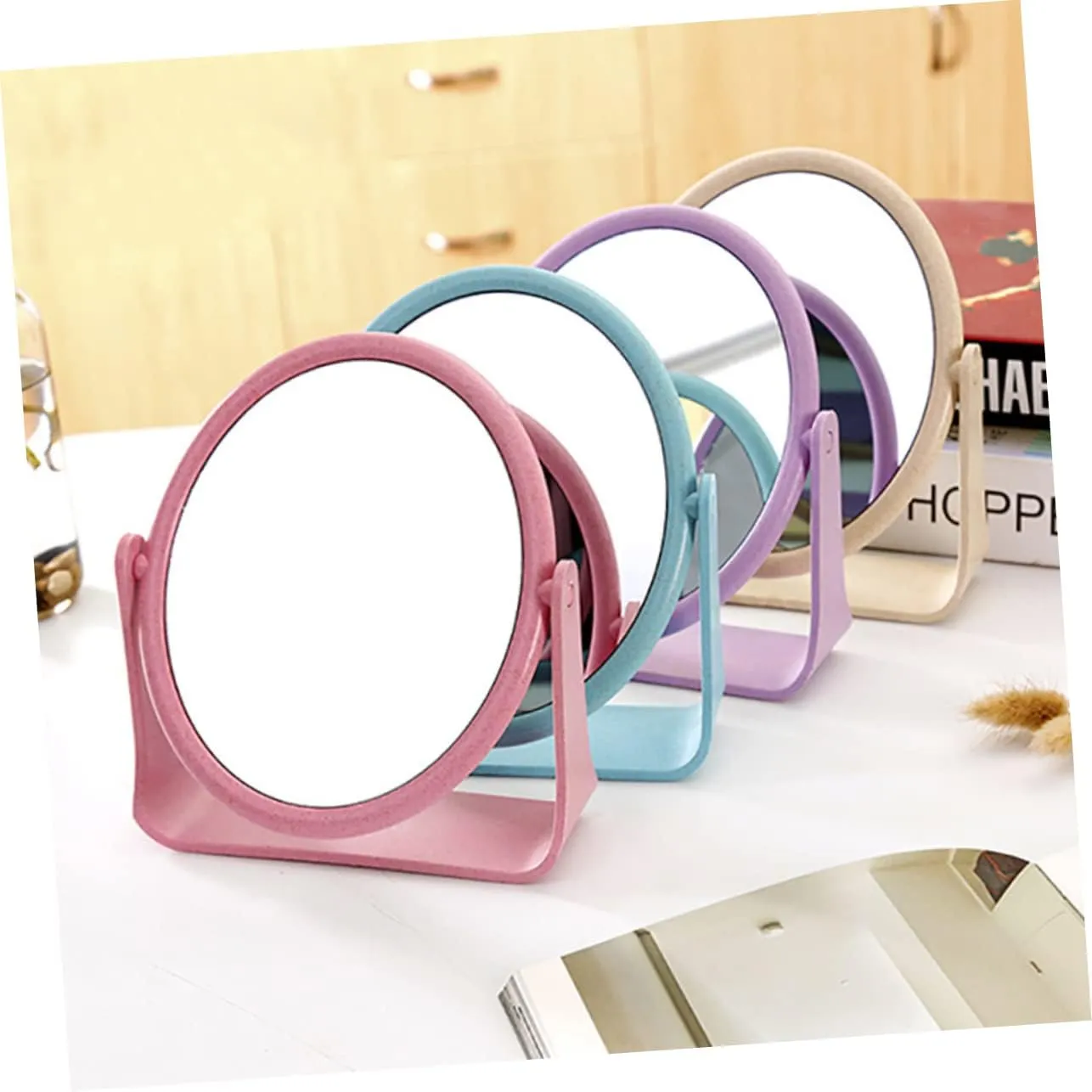 Makeup Mirror Set 2pcs Double Sided Mirrors Rotating Perfect for Home Decor