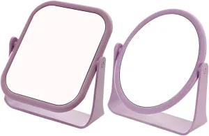 Makeup Mirror Set 2pcs Double Sided Mirrors Rotating Perfect for Home Decor