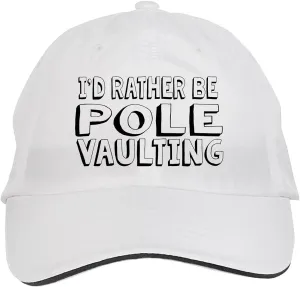 Makoroni - I'd Rather BE Pole Vaulting Hat Adjustable Cap, DesD83 White