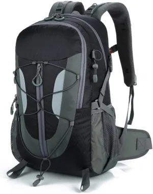 Marsupio Outdoor Hiking Backpack with Rain Cover, 40L Large Capacity Backpack for Travel, Trekking, Camping, Cycling (Black), 0.5kg