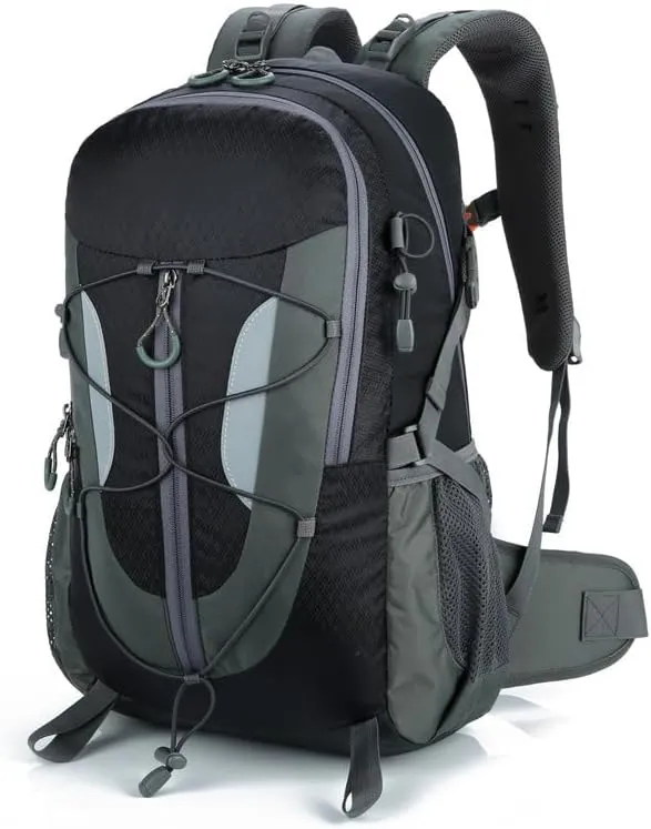 Marsupio Outdoor Hiking Backpack with Rain Cover, 40L Large Capacity Backpack for Travel, Trekking, Camping, Cycling (Black), 0.5kg