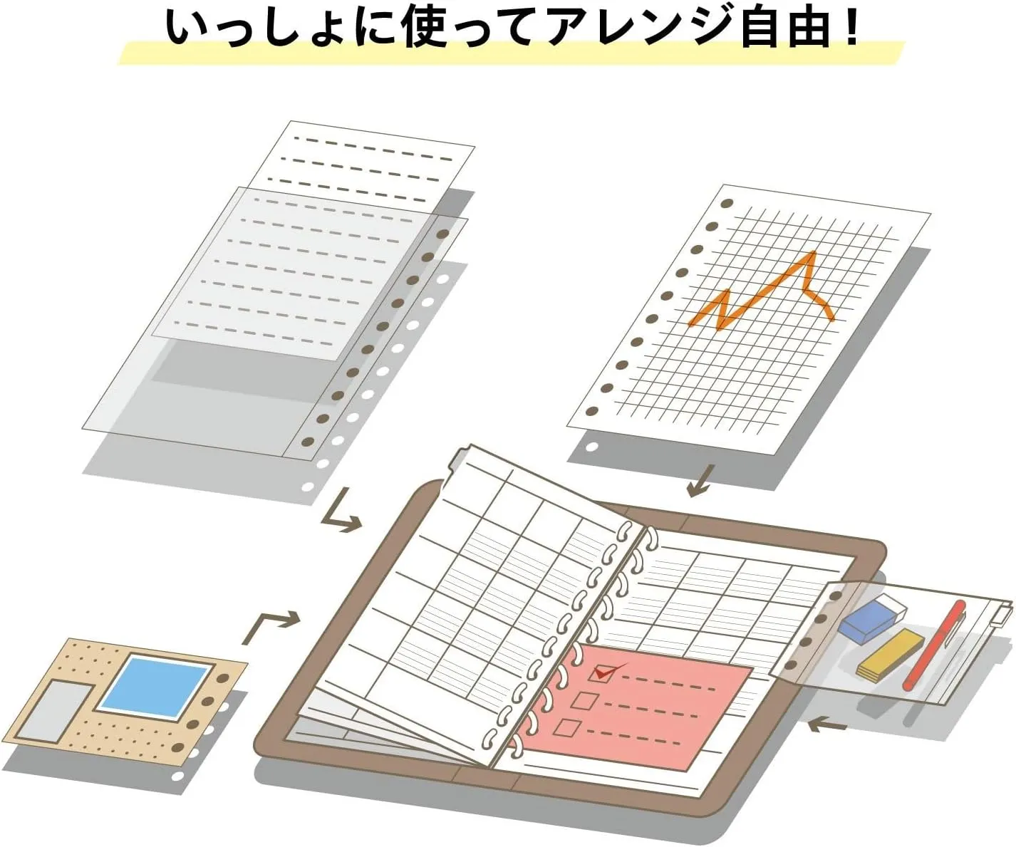 Maruman FD42-25-02 Planner, 2025 Schedule Book, Planner, Monthly, 20 Holes, A5, Blue, Starts January 2025