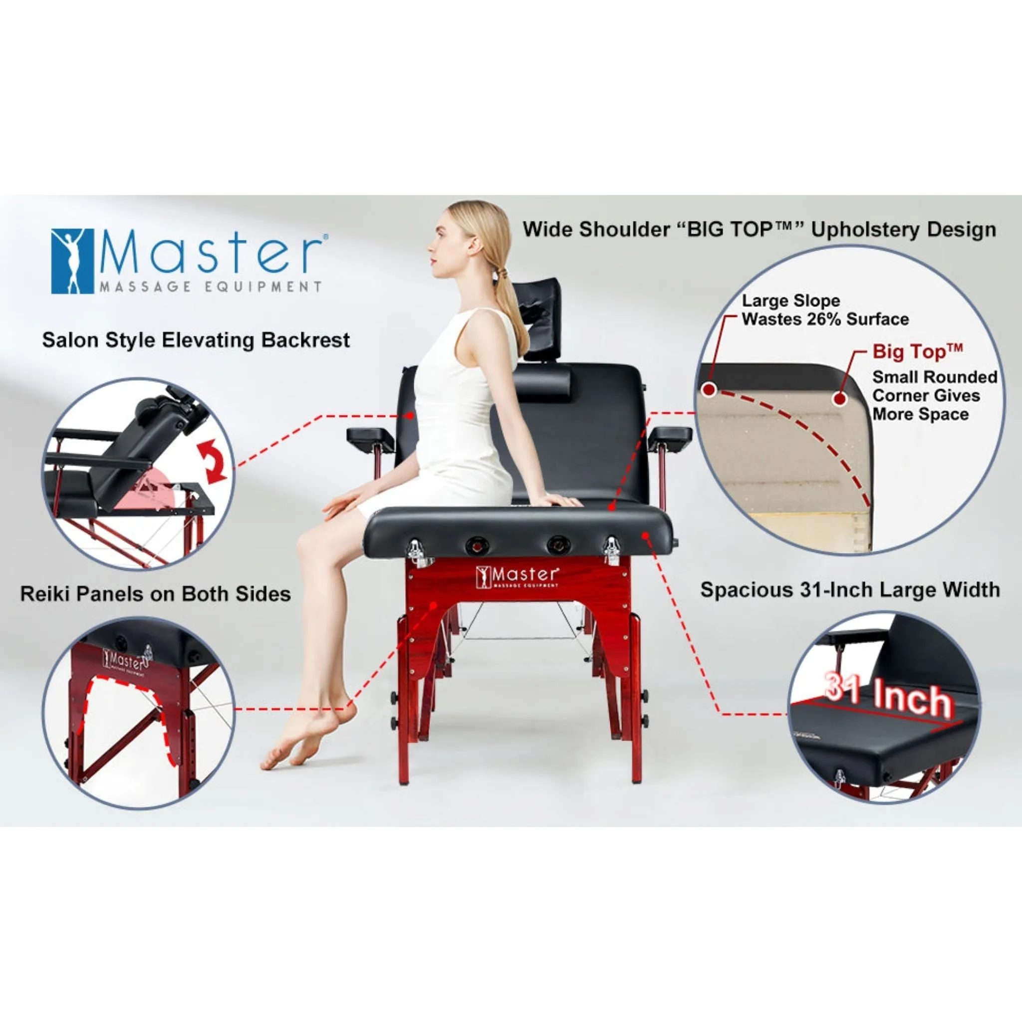 Master Massage 76cm Montclair Salon Therma-Top Ultimate Portable Massage Table Package