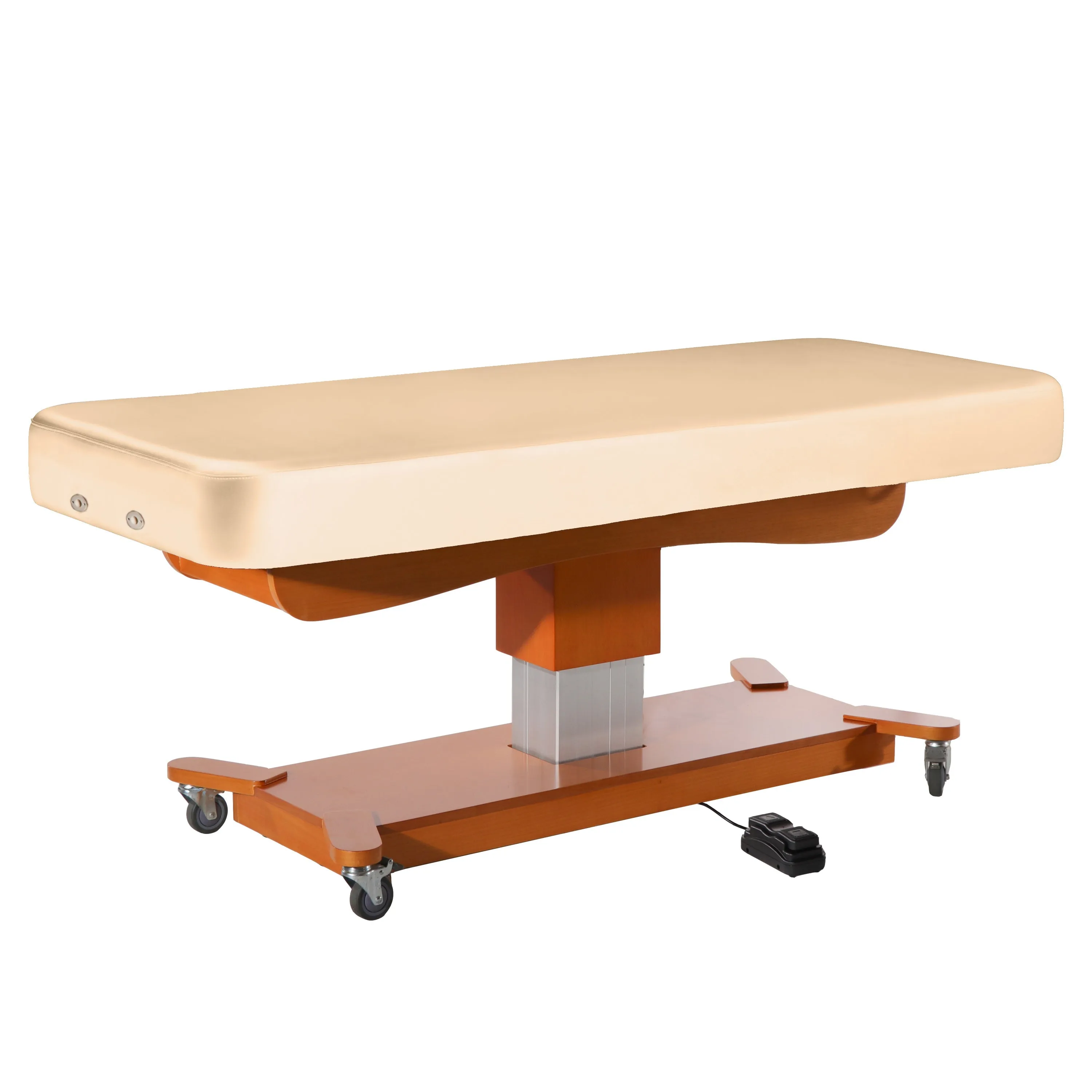 Master Massage® Maxking Comfort Electric Lift Spa Salon Stationary Pedestal Flat Beauty Bed Cream