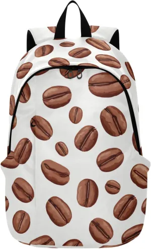 MCHIVER Travel Backpack Brown Colored Coffee Bean Simple Casual Daypack Backpacks Lightweight Carry on Bag Water Resistant Hiking Backpack for Women Men