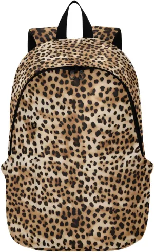 MCHIVER Travel Backpack Yellow Leopard Fashion Casual Daypack Backpacks Lightweight Carry on Bag Water Resistant Hiking Backpack for Women Men