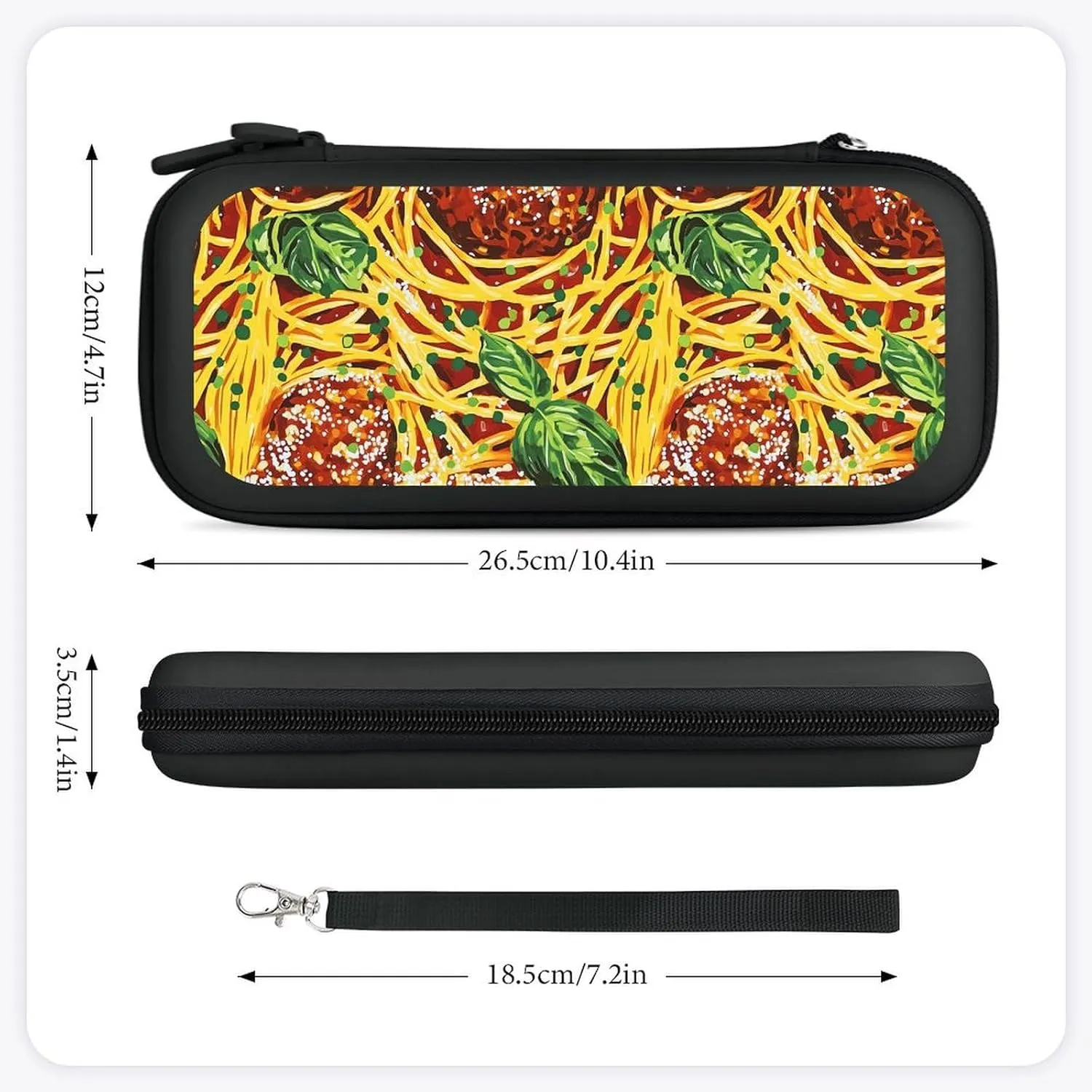 Meatball Pasta Compatible with Switch Carrying Case Hard Travel Game Bag Pouch with 15 Games Accessories
