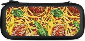 Meatball Pasta Compatible with Switch Carrying Case Hard Travel Game Bag Pouch with 15 Games Accessories