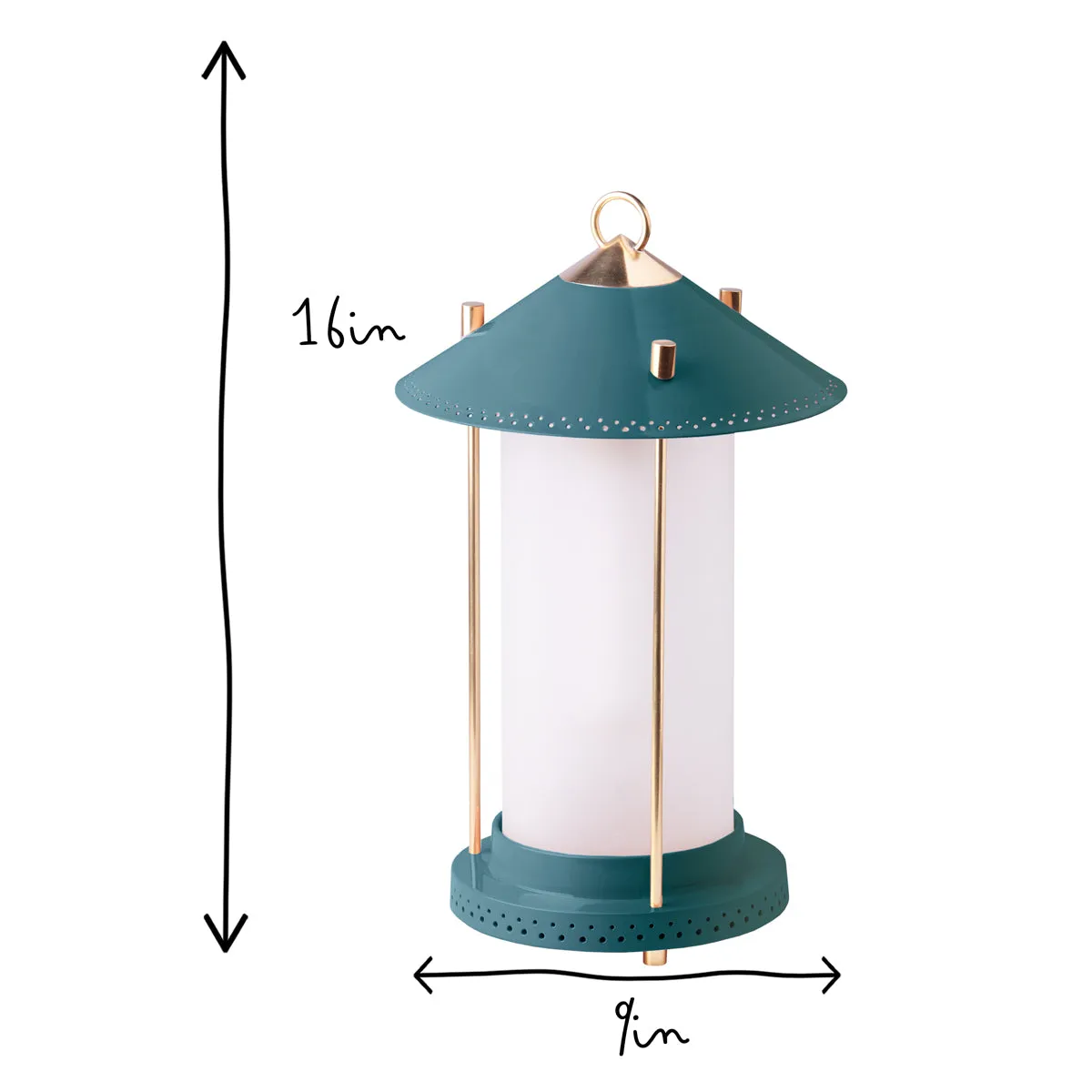 medium Stefan cordless lantern in Denim by the Novogratz