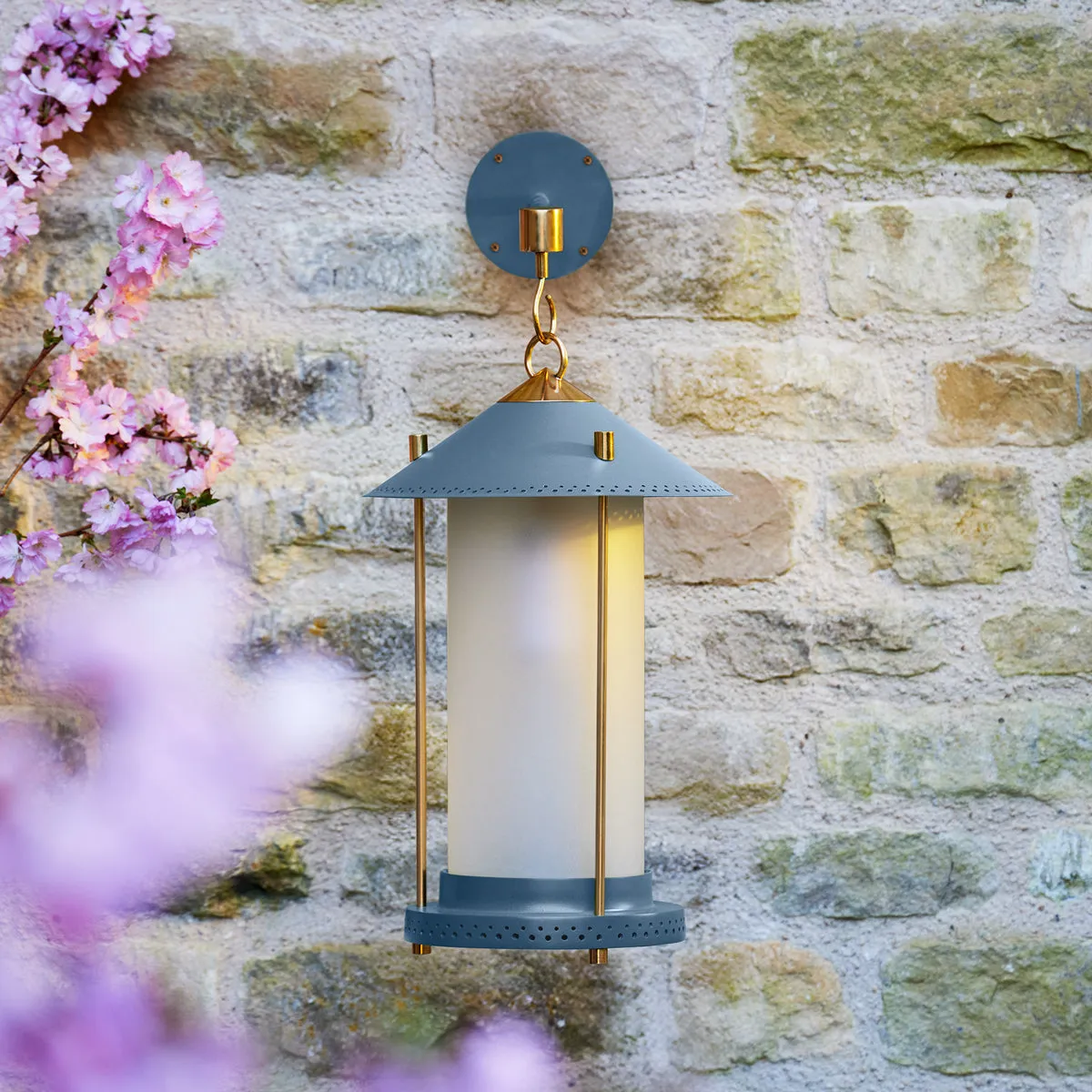 medium Stefan cordless lantern in Denim by the Novogratz
