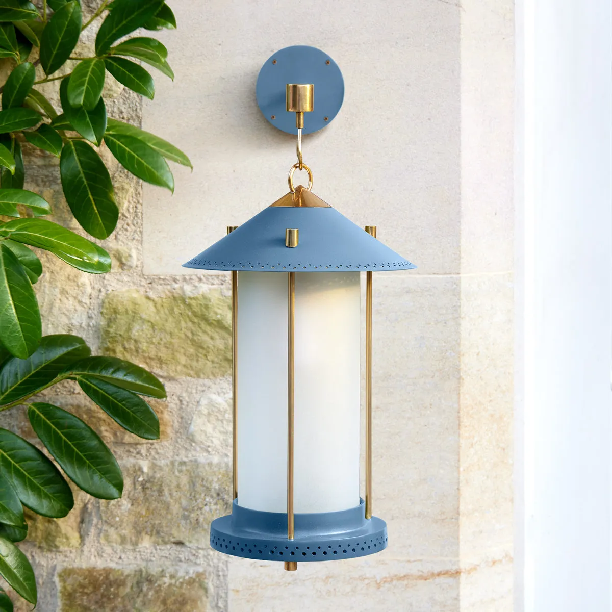 medium Stefan cordless lantern in Denim by the Novogratz
