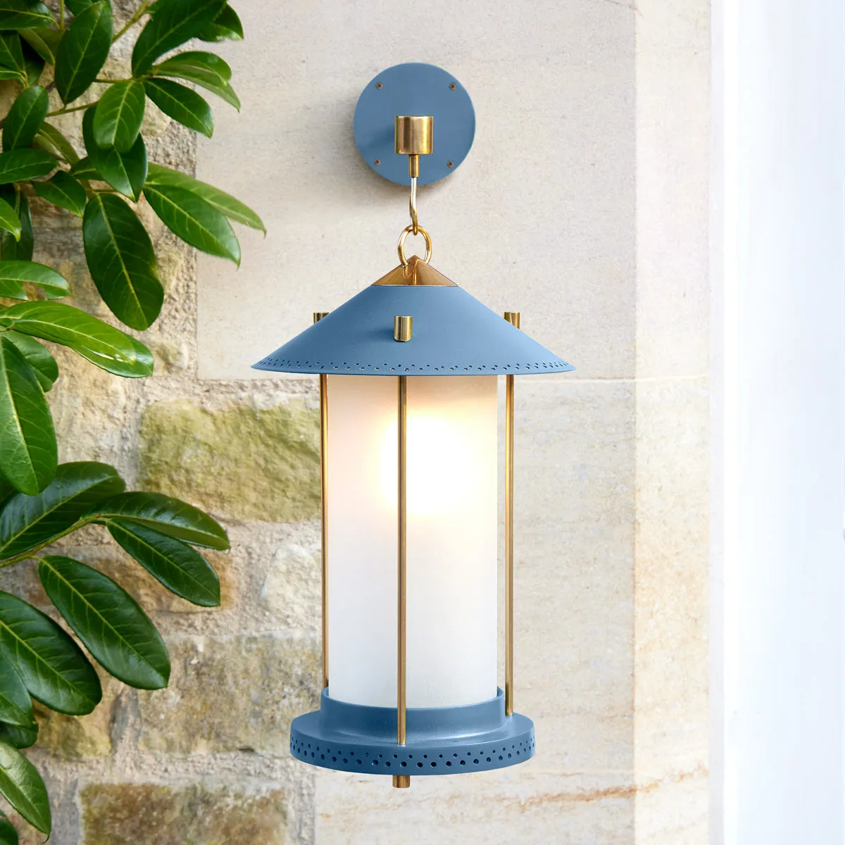 medium Stefan cordless lantern in Denim by the Novogratz