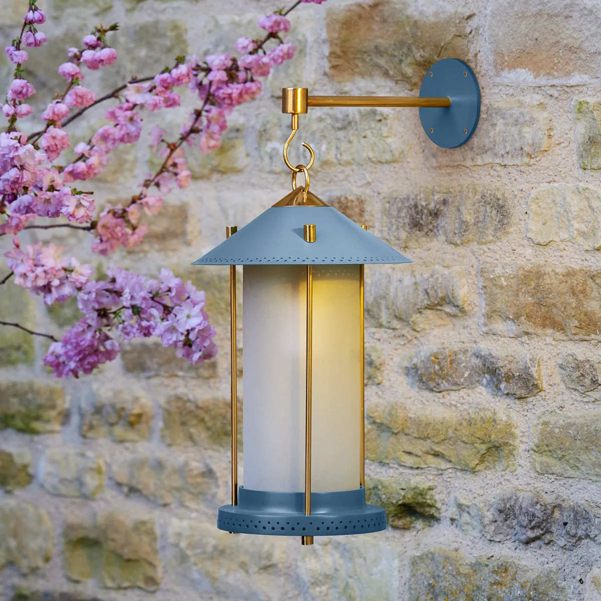 medium Stefan cordless lantern in Denim by the Novogratz